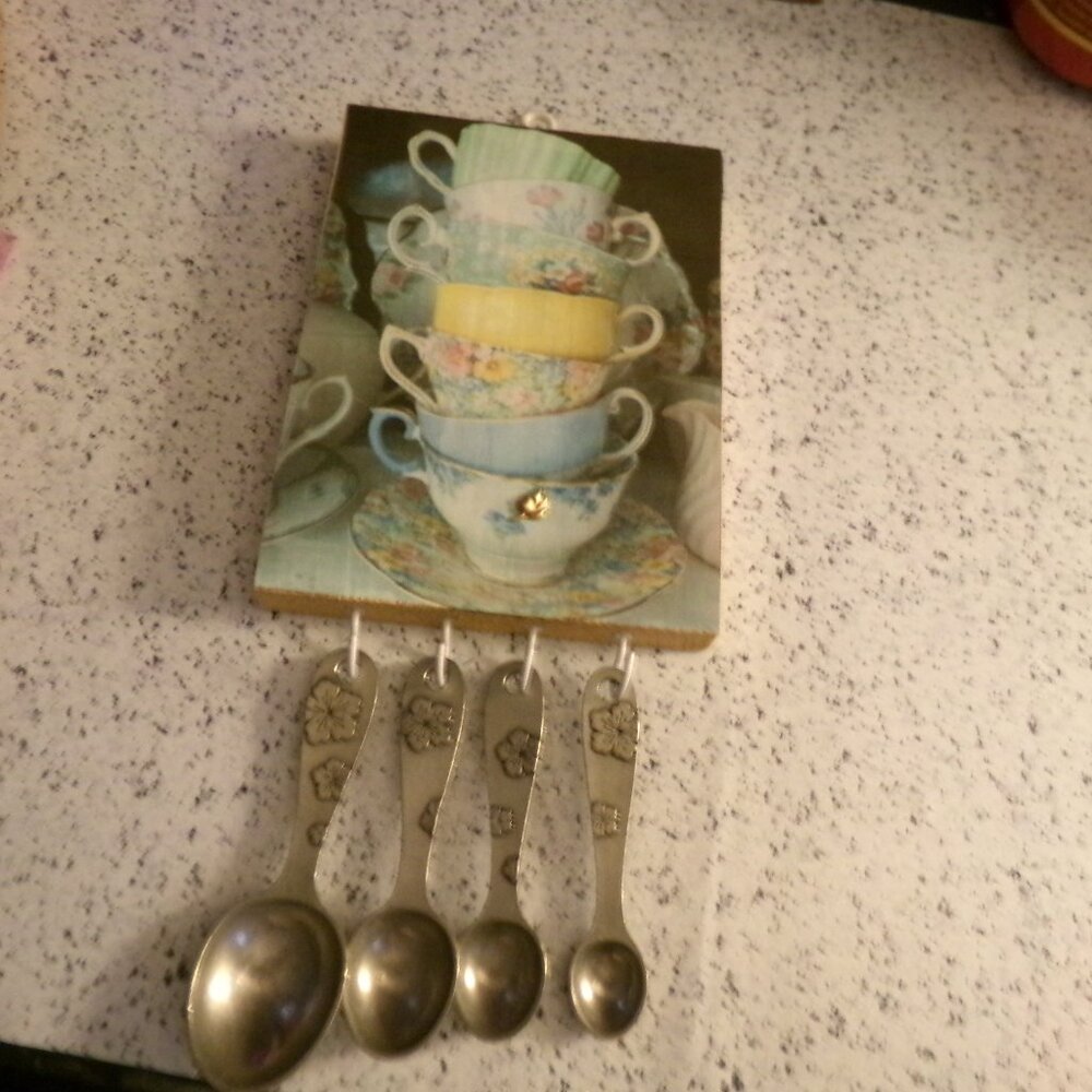 hand made wooden utensil holder